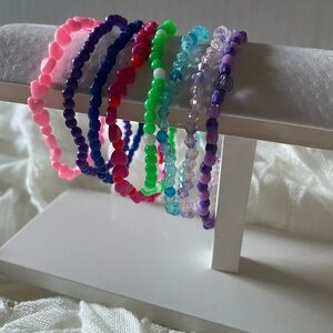 Multi stretchy strands mix colors bracelets 8 strands